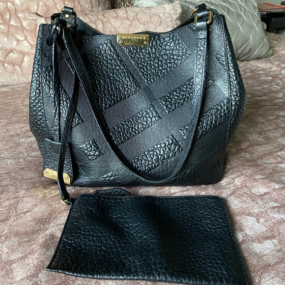 BURBERRY ROMANIA BLACK LEATHER TOTE - Picture 3 of 16
